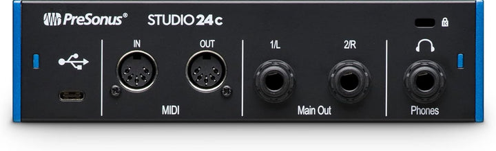 PreSonus Studio 24c, 2 Eingänge/2 Ausgänge, 192 kHz, USB-C Audio Interface mit software bundle inklu
