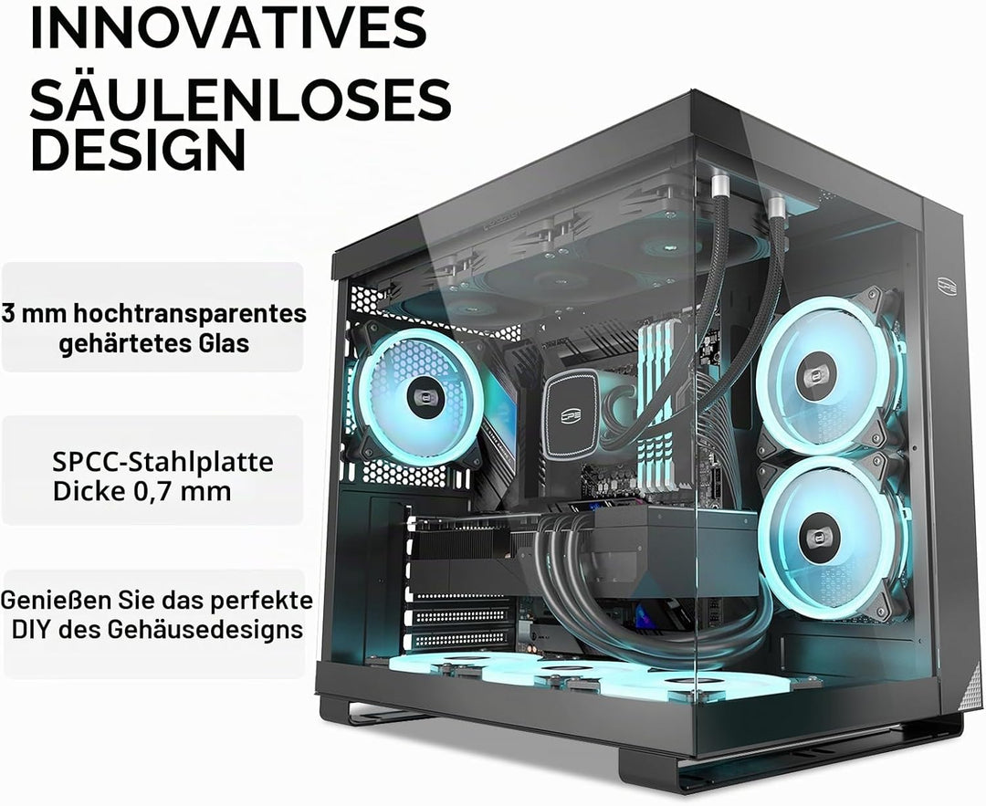 CPS C3T500 ARGB Sales Kit Tower ATX-Gehäuse, PCCOOLER Tower-PC-Gehäuse, 6 120 mm ARGB-Lüfter, kompat