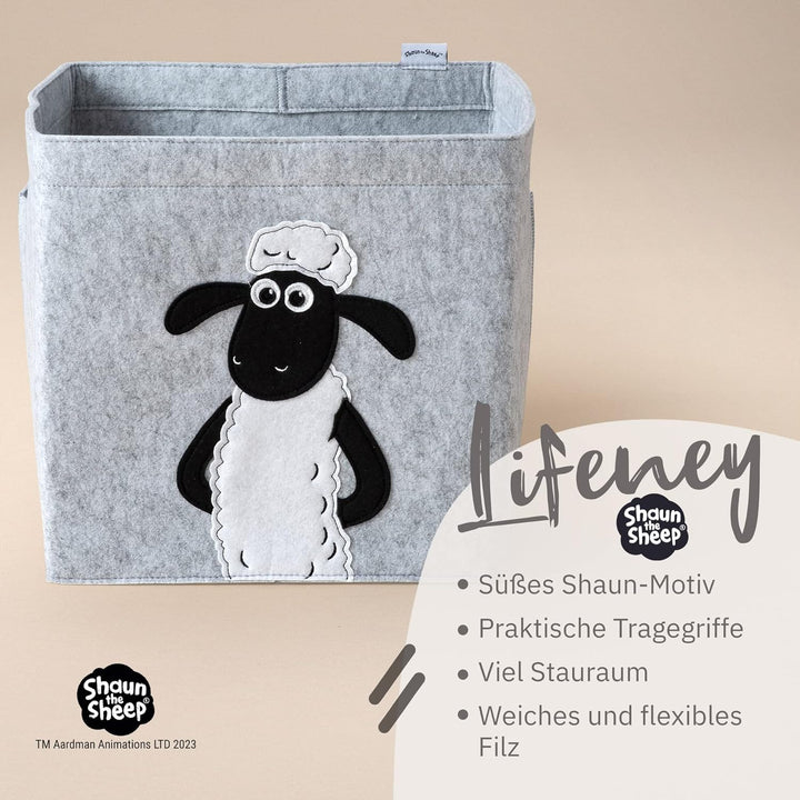 meets Shaun das Schaf Aufbewahrungsbox für Kinder – Filz-Box mit dem kultigen Schaf zum Verstauen vo
