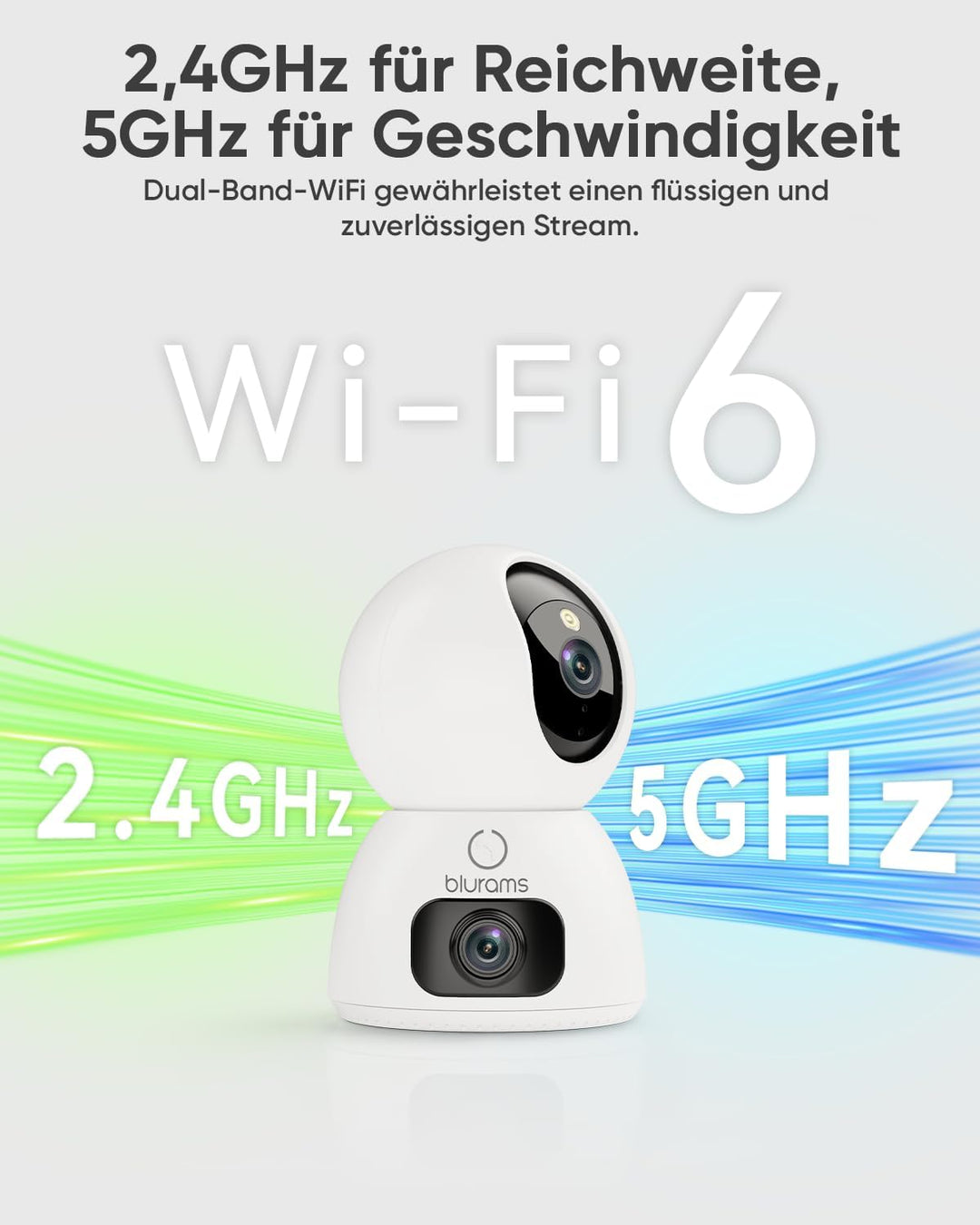 blurams Überwachungskamera Innen, 2K Dual-Objektiv Hundekamera, Kamera Überwachung Innen mit 360° Ab