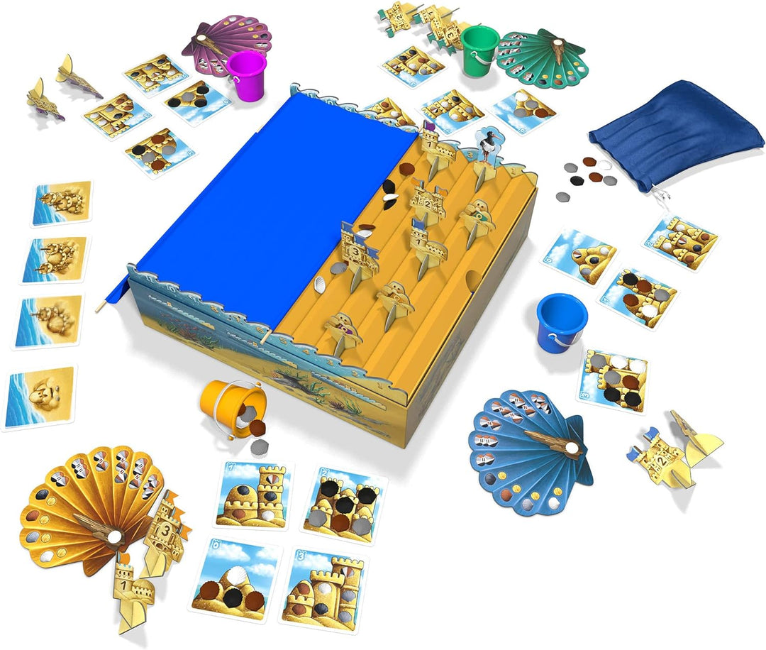 Zoch 601105161 Strand Unter – das spannende Ebbe und Flut Spiel für Sandburgenbauer, 2 bis 4 Spieler