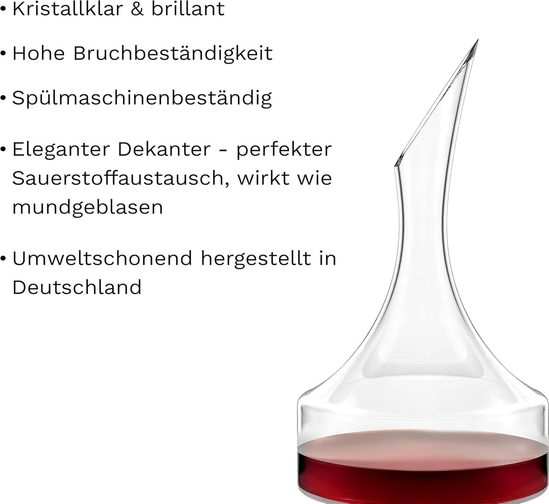 Stölzle Lausitz Dekanter Osorno Vulkanos Mundgeblasen/Rotwein Dekanter mit besonderer Optik/Wein Dek