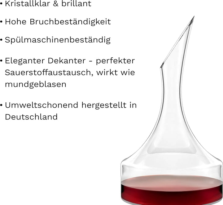Stölzle Lausitz Dekanter Osorno Vulkanos Mundgeblasen/Rotwein Dekanter mit besonderer Optik/Wein Dek