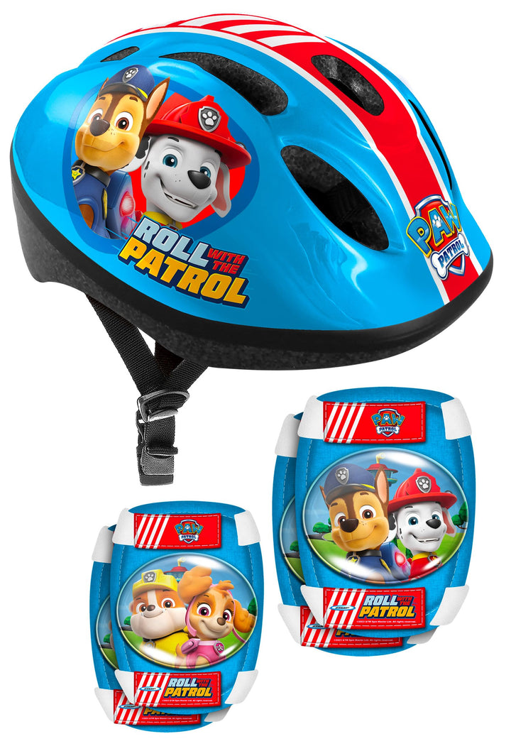 STAMP Unisex-Youth Helmet + Elbow & Knee Pads PAW Patrol, RED-Yellow-Blue, S PAW PATROL RED-YELLOW-B