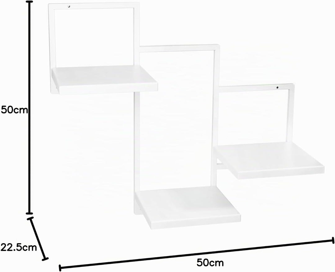 Wand Pflanzenregal Trio Ripiani - Pflanzenständer 58x22,5x50cm - Farbe Weiss - Indoor-Display - Wand