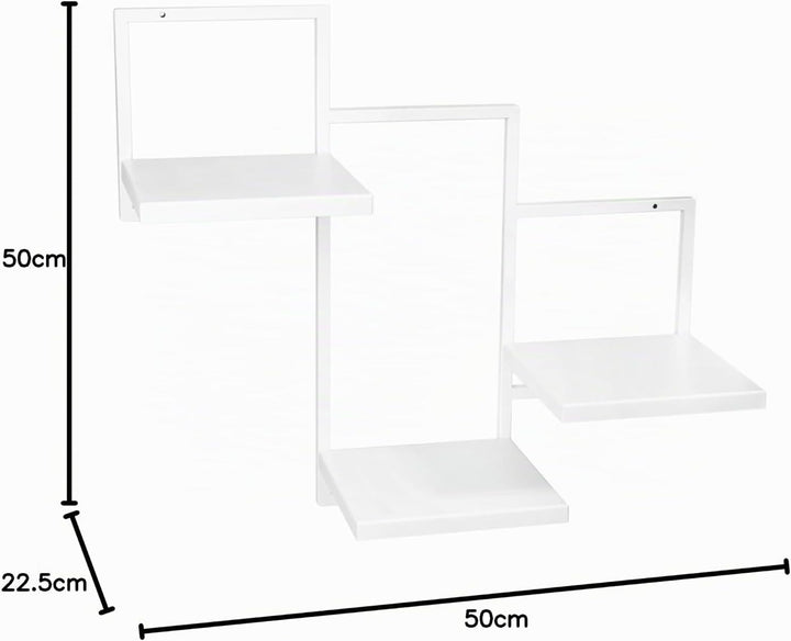Wand Pflanzenregal Trio Ripiani - Pflanzenständer 58x22,5x50cm - Farbe Weiss - Indoor-Display - Wand