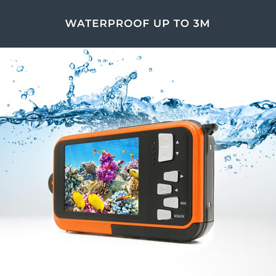 Aquapix W3027 'Wave' Unterwasserkamera, wasserfest bis 3 m, 2.7" Display, bis zu 30 MP Auflösung, 4X