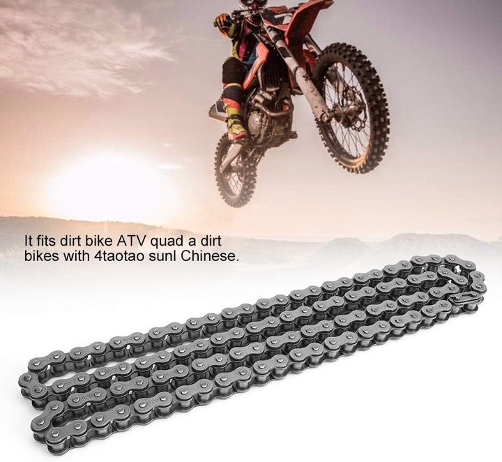 Qiilu 420 102 Motorrad Link Chain, Motorradkette Fit für 90 110 125ccm Dirt Bike ATV Quad TaoTao SUN