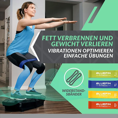 Bluefin Fitness Dual-Motor 3D Vibrationsplatte | Extra Grosse Anti-Rutsch-Oberfläche | Bluetooth Lau