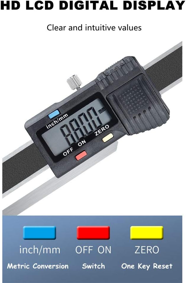 Zunate Digitales Höhenmessgerät, 0-150mm Digital Precision Height Gauge Aperture Tiefenmesser mit Ed