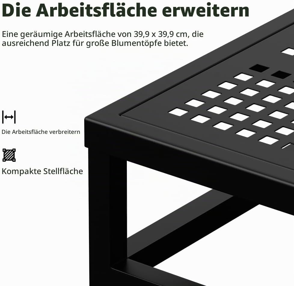 Pflanzenständer Blumenständer Draussen&amp; Innen Aluminium, Blumenbank Pflanzen Blumenregal für Garten,