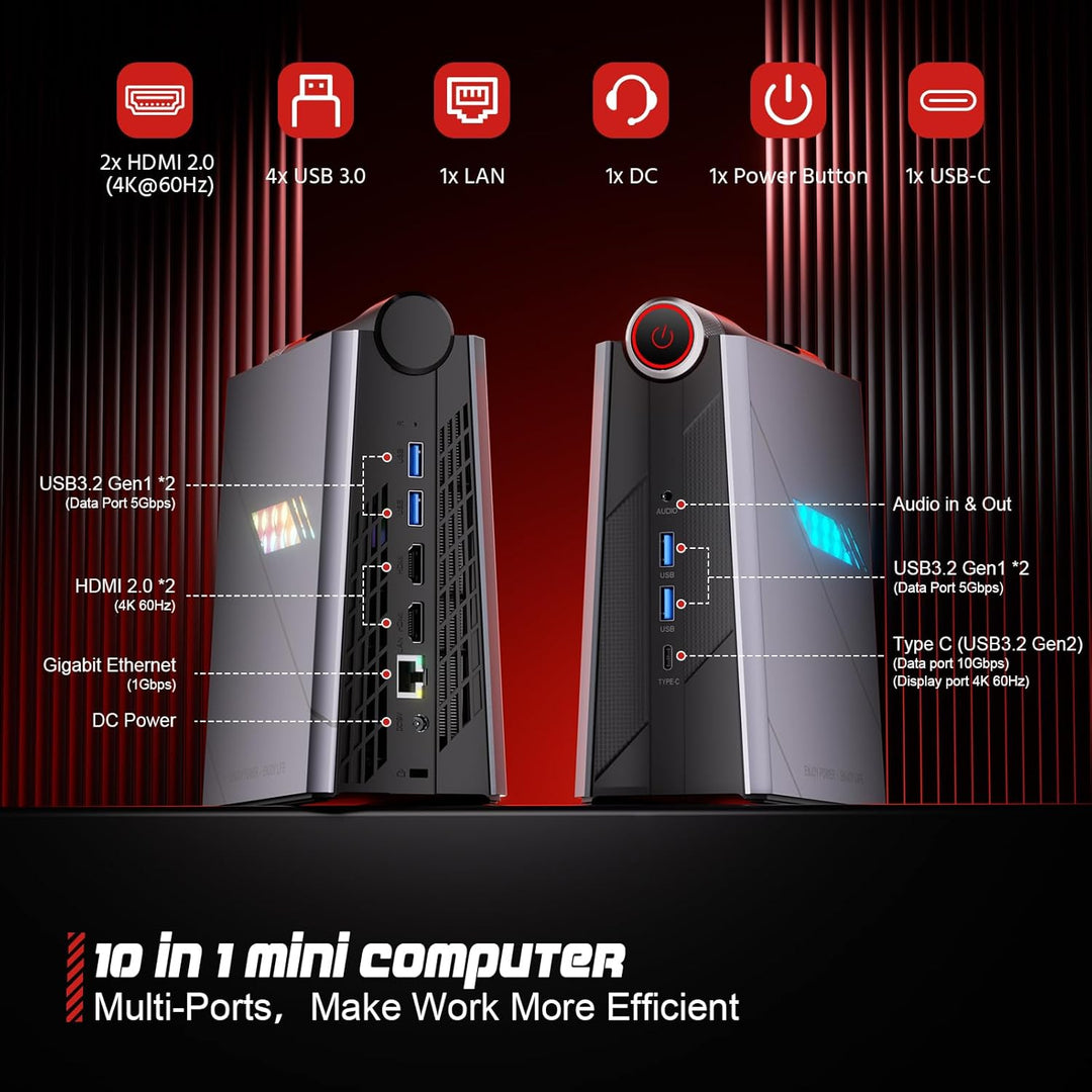 ACEMAGIC Mini PC Core i9 12900H, 32 GB DDR4 512 GB NVME SSD Micro Desktop Computer Core i9 12900H 32