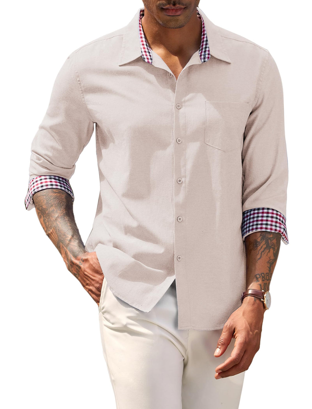 COOFANDY Hemd Herren Langarm Bügelfrei Oxford-Hemd Langarm Casual Hemd Button Down Hemd Basic-Shirt