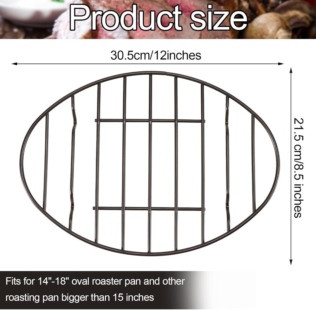 Fivebop 2 Stück Bräter, oval, antihaftbeschichtet, Edelstahl, Kühlregal, Grill, Kochen, Backen, Gril