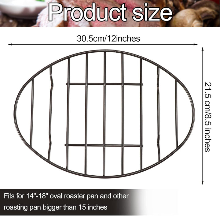 Fivebop 2 Stück Bräter, oval, antihaftbeschichtet, Edelstahl, Kühlregal, Grill, Kochen, Backen, Gril