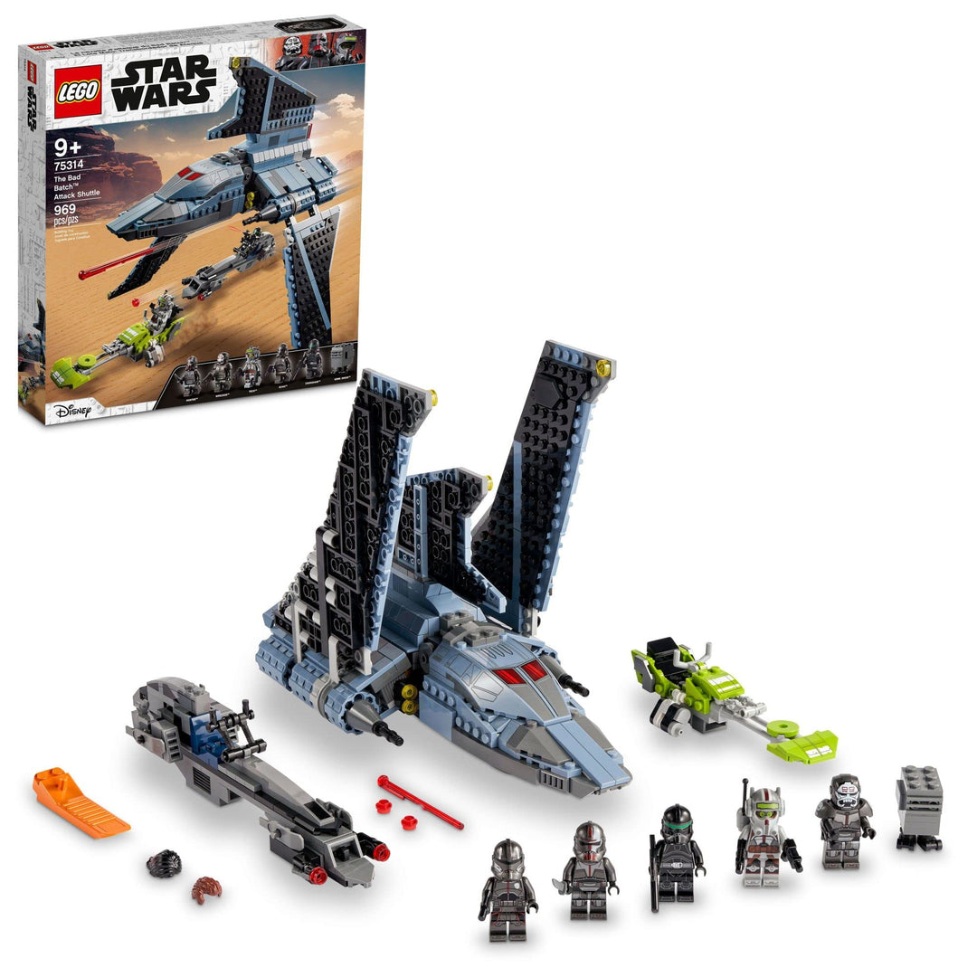 LEGO Star Wars The Bad Batch Attack Shuttle 75314 Awesome Toy with 2 Speeders Minifigures of Bad Bat
