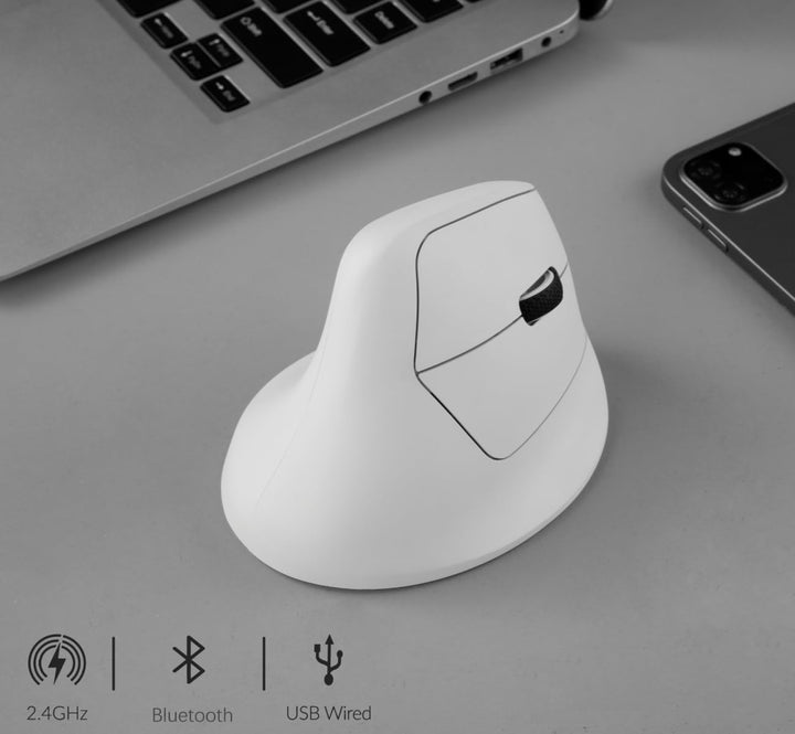Keychron M5 Kabellose Vertikalmaus (47°) – 8K Polling Rate, PAW3950-Sensor 30.000 DPI, 3-Fach Konnek