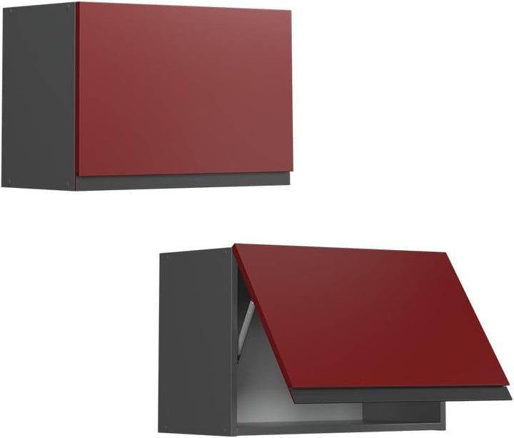 Vicco Hängeschrank R-Line, Rot/Anthrazit, 60 cm J-Shape, flach Rot Hängeschrank 60 cm (flach), Rot H