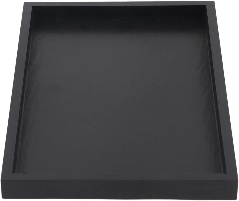 Raguso Rechteckform Tablett Schwarz Massivholz Tee Tablett Kaffee Snack Essen Mahlzeiten Mehrzweck-S