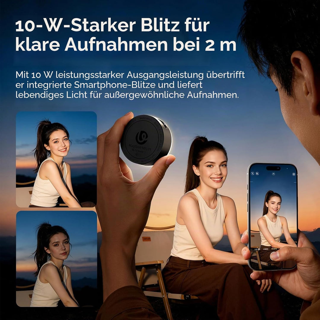 ULANZI MFL01 2-in-1 Magnetischer Handyblitz & Selfie-Licht für iPhone und Android mit Bluetooth-/Tas
