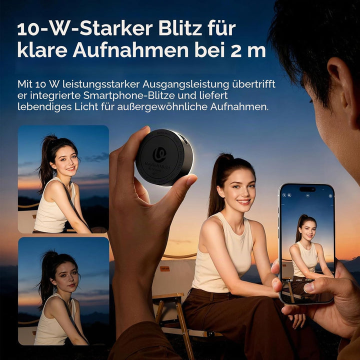 ULANZI MFL01 2-in-1 Magnetischer Handyblitz & Selfie-Licht für iPhone und Android mit Bluetooth-/Tas