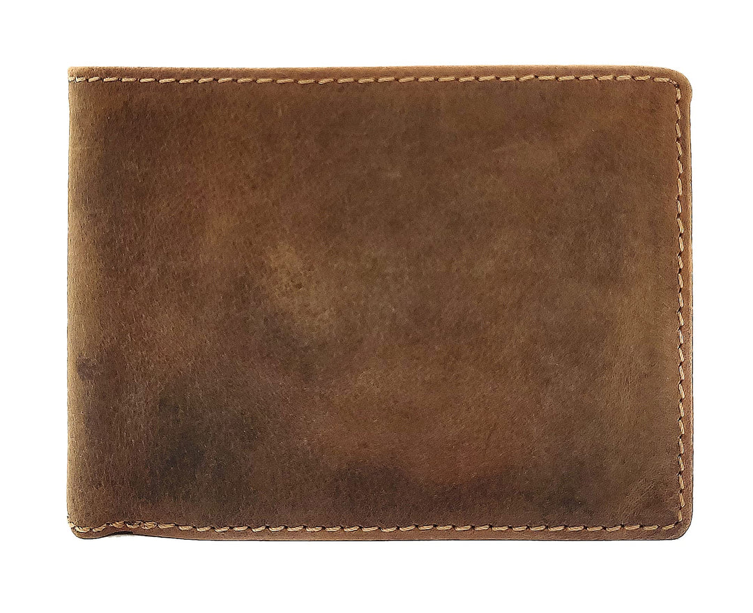 Jockey Club echt Leder Geldbörse Portemonnaie Geldbeutel mit RFID NFC Schutz Vintage braun