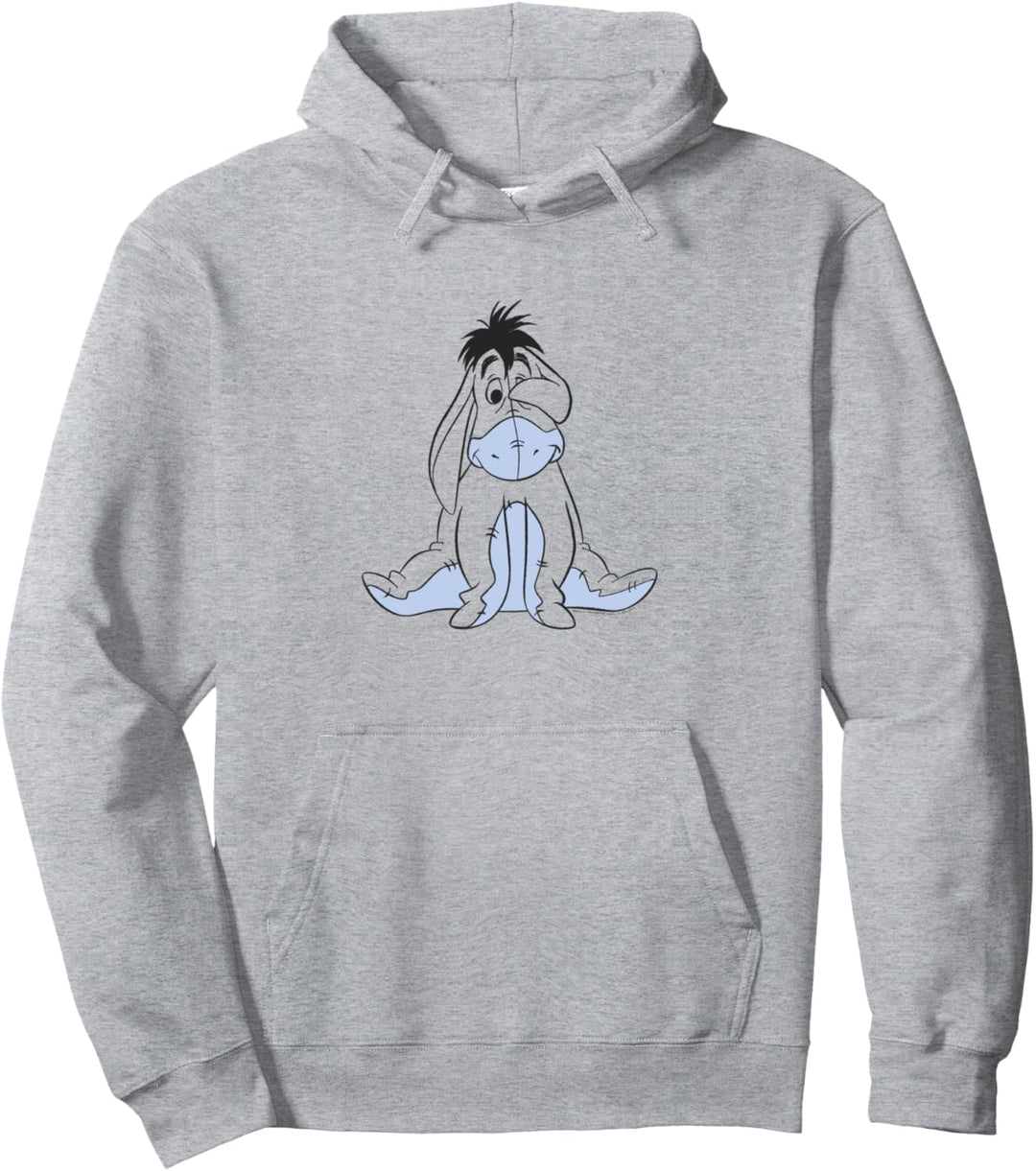 Disney Winnie The Pooh Eeyore Outline Transparent Eye Cover Pullover Hoodie