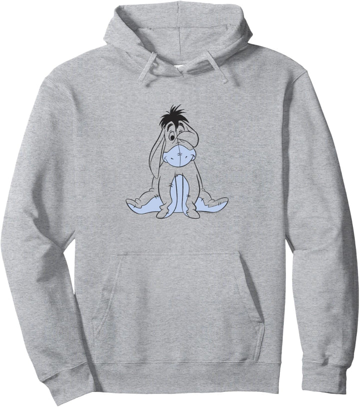 Disney Winnie The Pooh Eeyore Outline Transparent Eye Cover Pullover Hoodie
