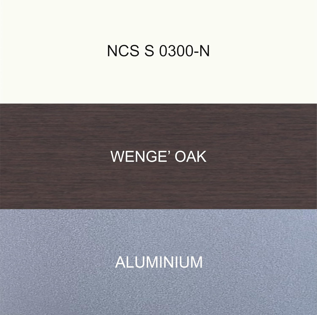 CalleaDesign Russell Wanduhr Weiss Wenge-Eiche Aluminium Elegantes Originelles Hochwertig 45 cm Mode