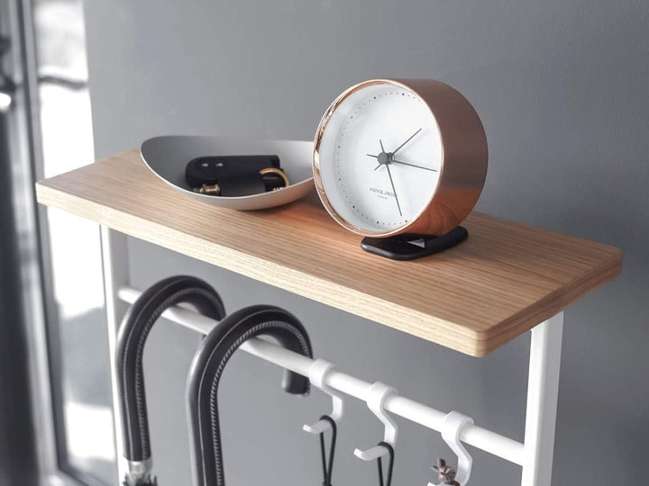 Hanging umbrella stand with wooden top - White