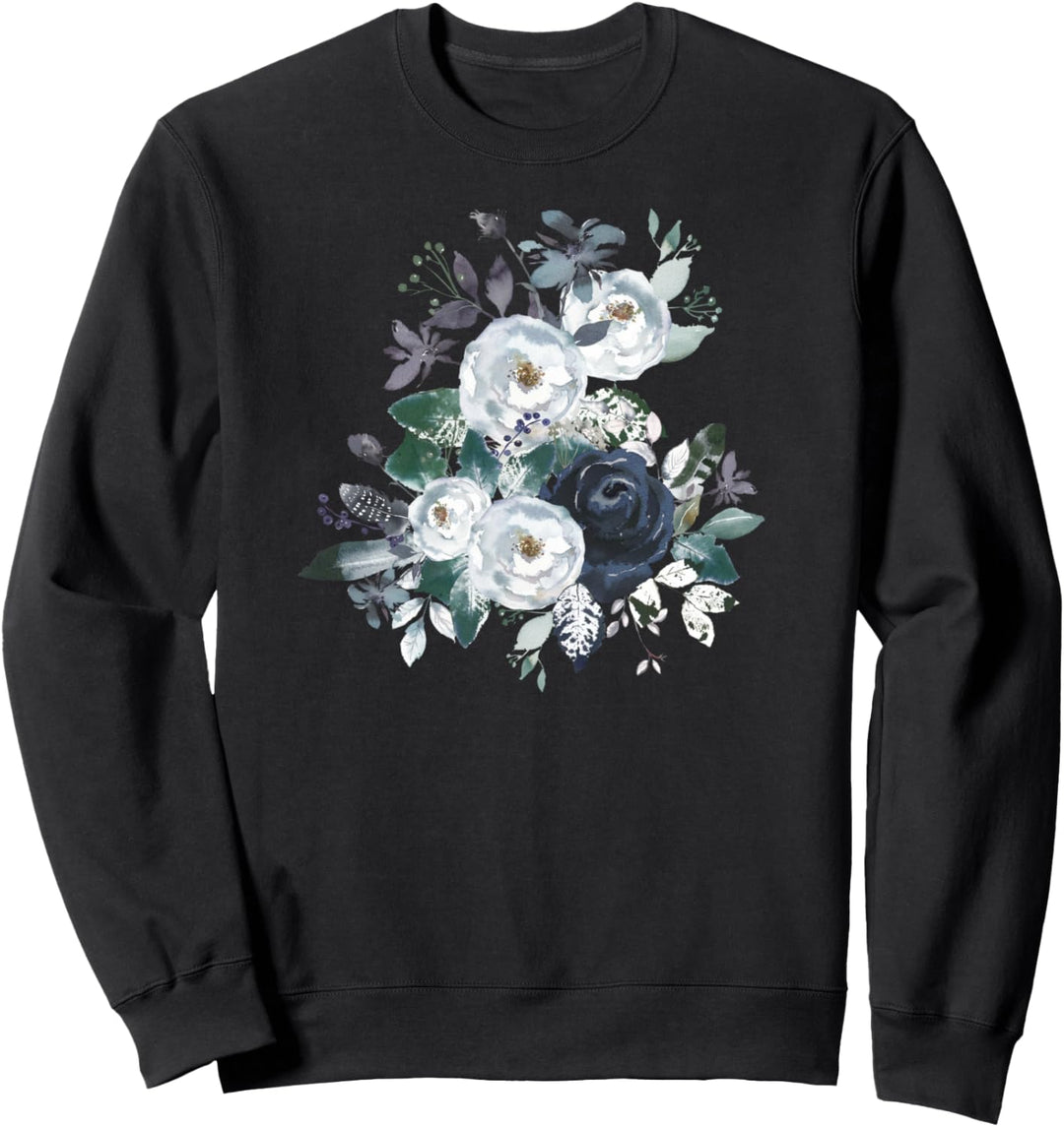 Blumenstrauss im Vintage-Stil, blaue Pfingstrosen, Blumenstrauss Sweatshirt