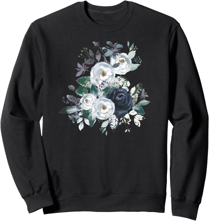 Blumenstrauss im Vintage-Stil, blaue Pfingstrosen, Blumenstrauss Sweatshirt