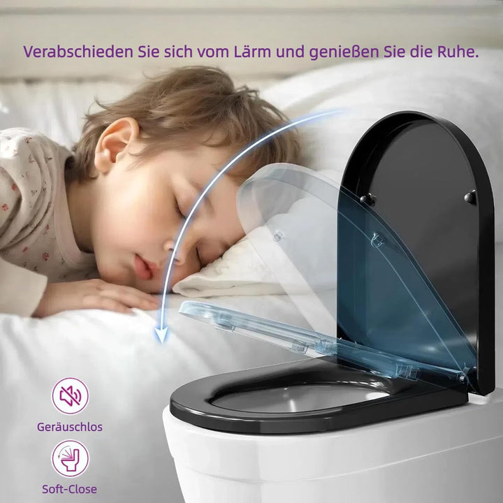 Toilettendeckel mit Absenkautomatik,wc sitz d form,Quick Release Funktion für einfache Montage & Rei