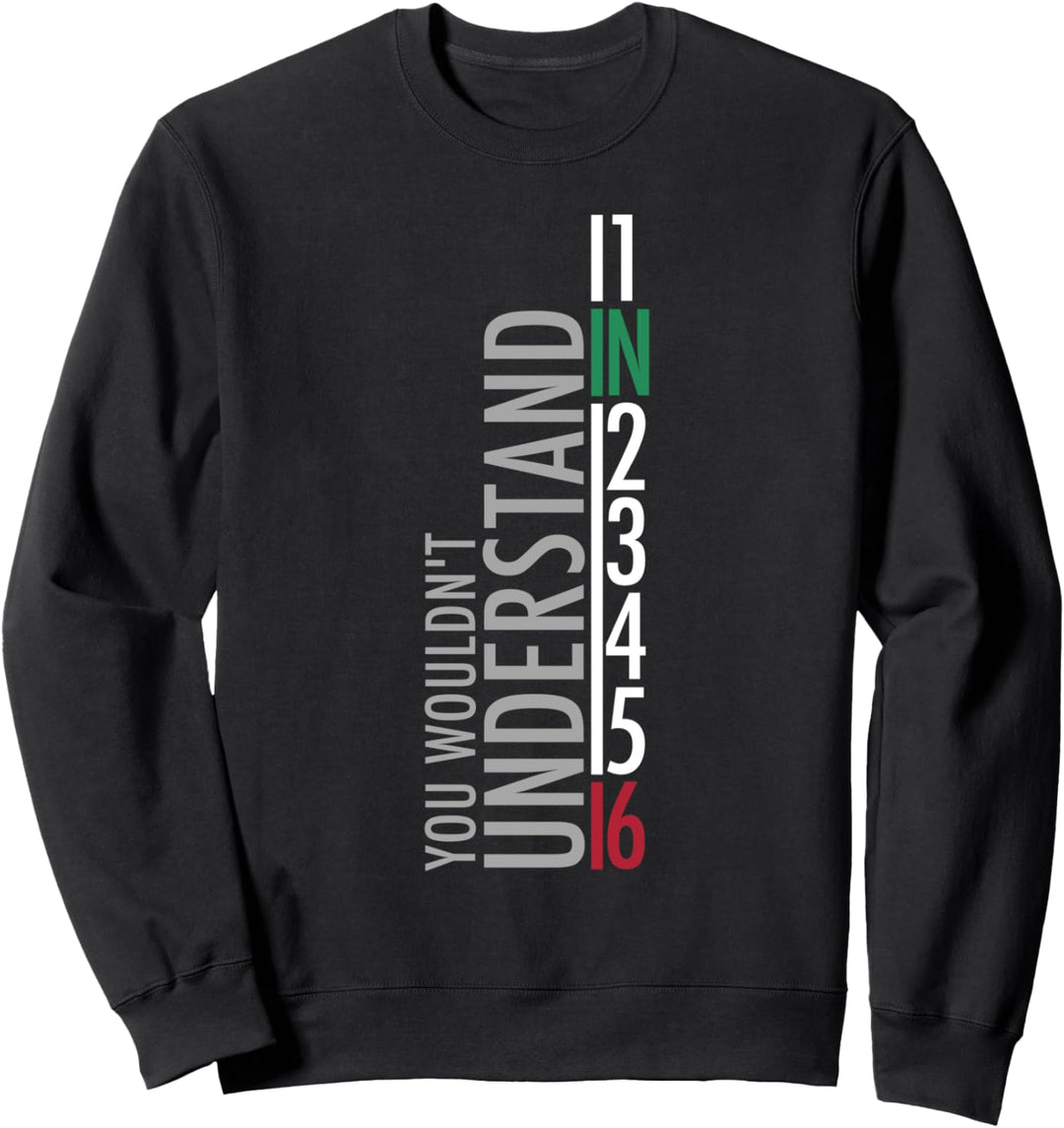 1N23456 Motorradgangschaltung Motorradfahrer Sweatshirt