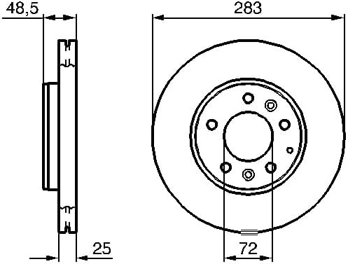 Bosch BD972 Bremsscheiben - Vorderachse - ECE-R90 Zertifizierung - zwei Bremsscheiben pro Set