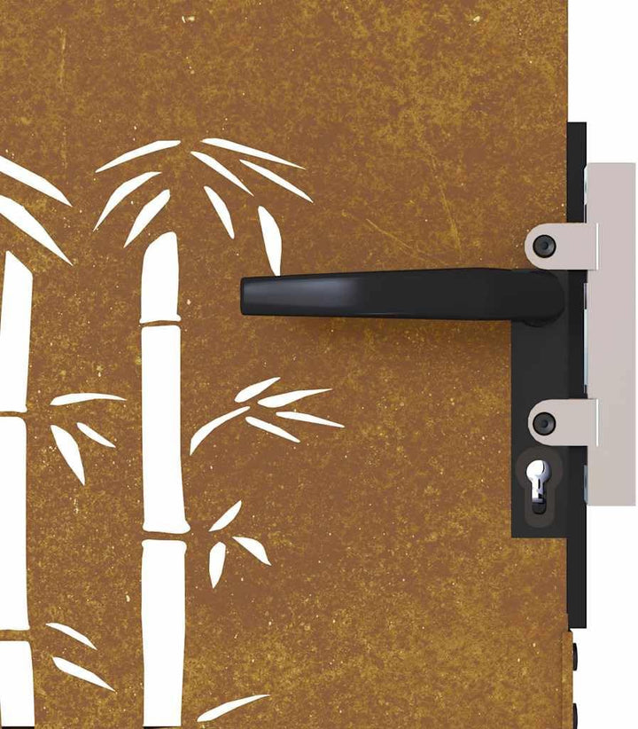 vidaXL Gartentor, Gartentür mit Bambus-Design, Abschliessbar Hoftor Eingangstor für Garten Terrasse,