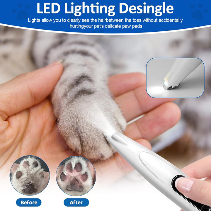 Hundeschermaschine, Pfotentrimmer für Hunde, Haustierhaarschneider mit Led, Kabellos Schermaschine H