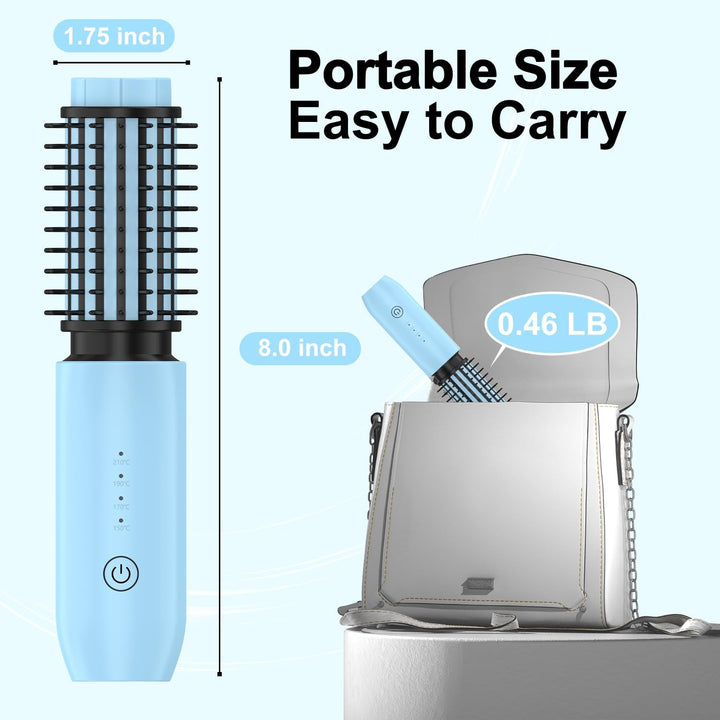Dricar Kabellose Lockenstabbürste, Tragbare Reise Lockenstäbe Grosse Locken, 40mm Thermobürste Rundb