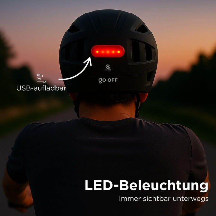 GOOFF Pilot S-Pedelec Helm - Schutz für schnelle E-Bike Fahrten – Fahrradhelm mit Visier und Licht –