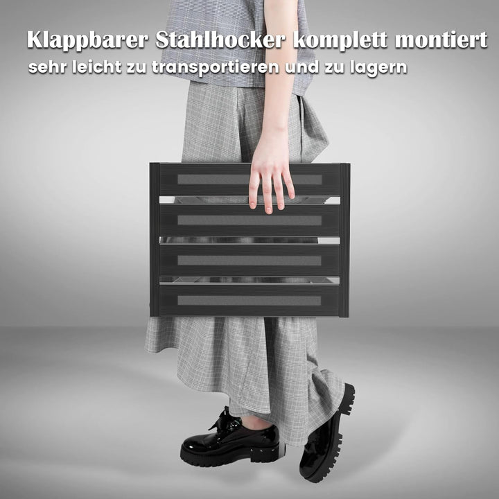 Aluminium Klapptritt Höhenverstellbar mit Anti-Rutsch – 350 kg Belastung, Kippsicher &Leicht – Für C