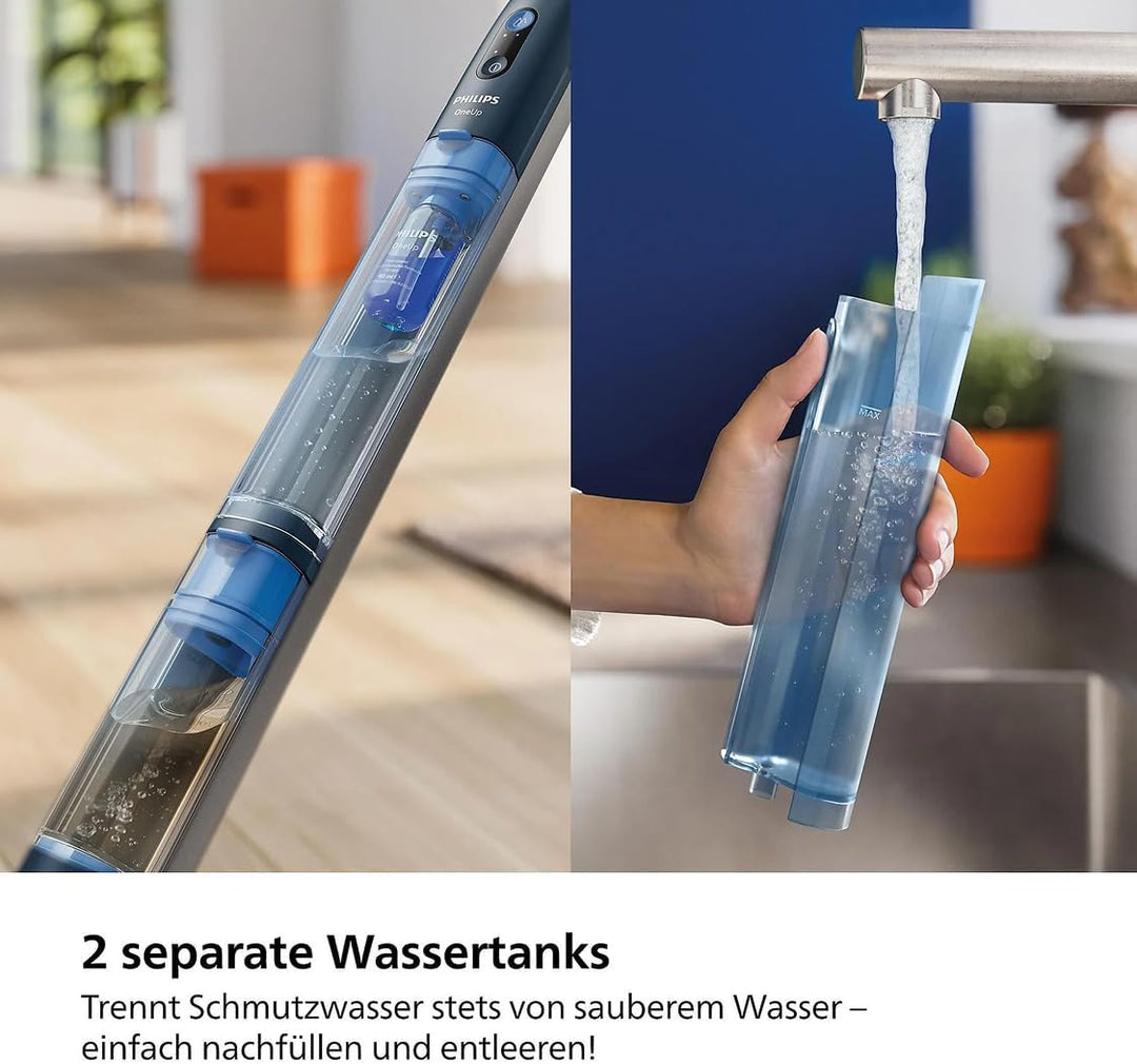 Philips OneUp 5000 Serie Elektrischer Wischmopp - 2X sauberere Böden², 2X schnelleres Wischen, Zwei