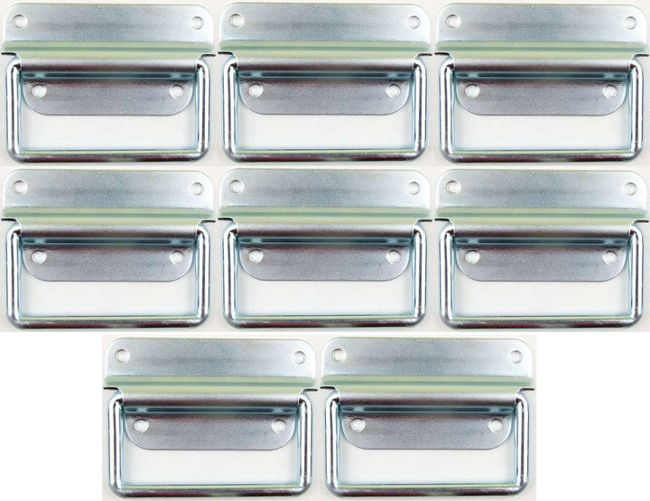 Adam Hall Hardware 3440 M8 AH - 8er Set Klappgriff / Kistengriff silber 4-Loch zweiteilig