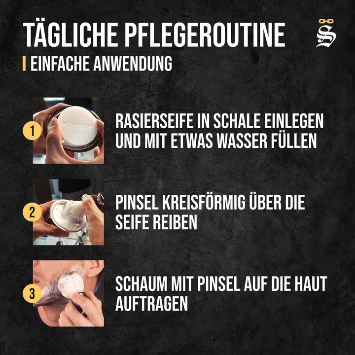 Störtebekker® Premium Rasierseife Sandelholz 70g x 3 - Handgefertigte Seife für ergiebigen Rasiersch