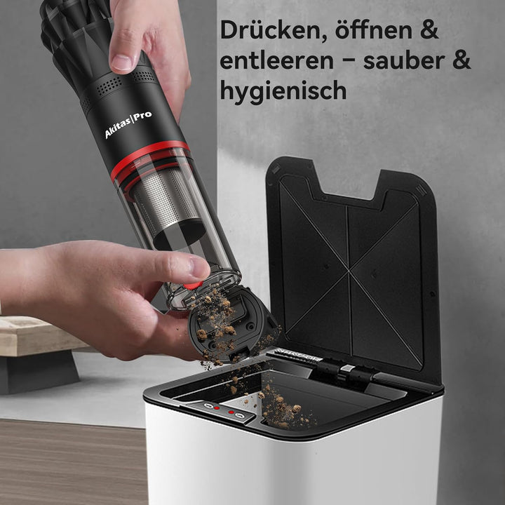 Akitas Pro H2 Handstaubsauger, Handstaubsauger Akku - 0,5 kg Ultra-Leichter Staubsauger: Bis zu 26 M