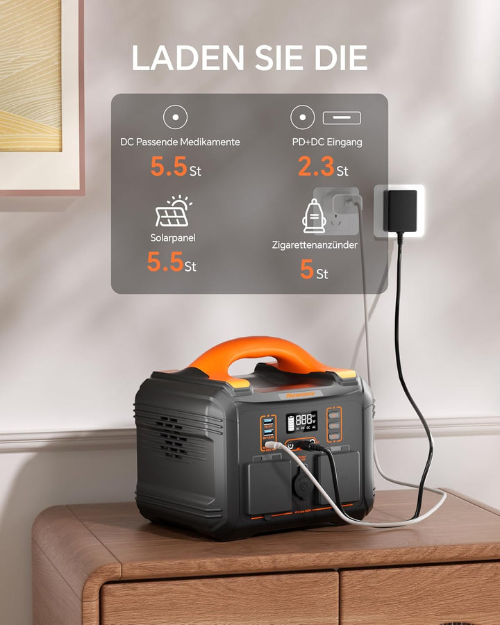Newsmy Tragbares Powerstation 300W/230V x 2 Wechselstromausgang (600W Peak) Pure Sinuswelle 236.25WH