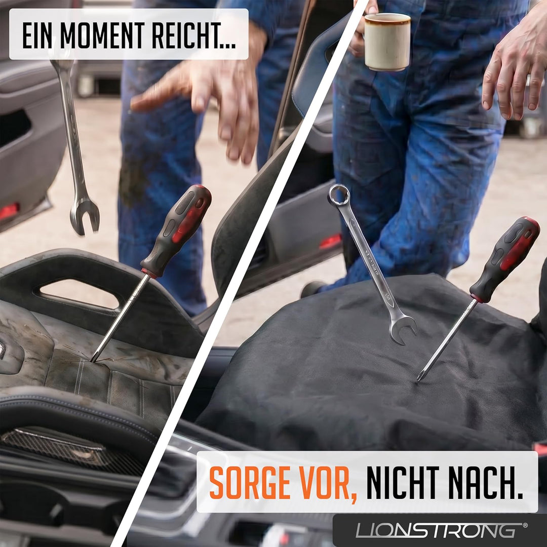 LIONSTRONG® Autositzschoner Vordersitz universell kompatibel [WASSERDICHT] - Autositzbezüge Vordersi