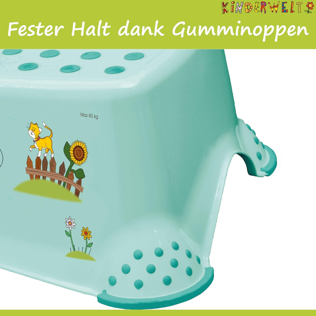 KiNDERWELT 4er Set Premium Toilettensitz, Hocker, stabiles Töpfchen & Windeleimer für Kleinkinder -F