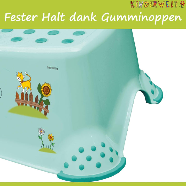 KiNDERWELT 4er Set Premium Toilettensitz, Hocker, stabiles Töpfchen & Windeleimer für Kleinkinder -F