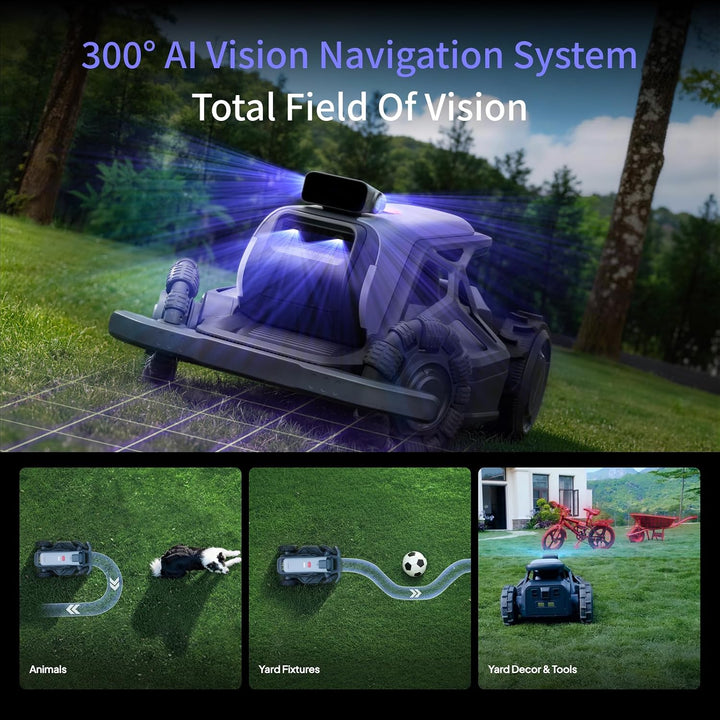 TRON Mähroboter ohne Begrenzungskabel für 2400 m² | AI Navigation VSLAM + NRTK Haute Précision, Zéro