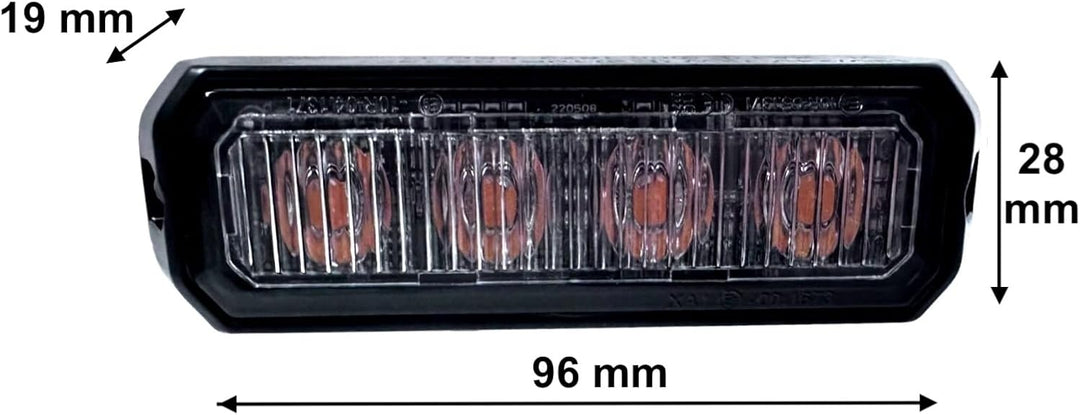 MelTruck® 2x LED Frontblitzer 95x28x19 12V 24V PKW LKW Traktor Bagger R65 R10 Heckblitzer